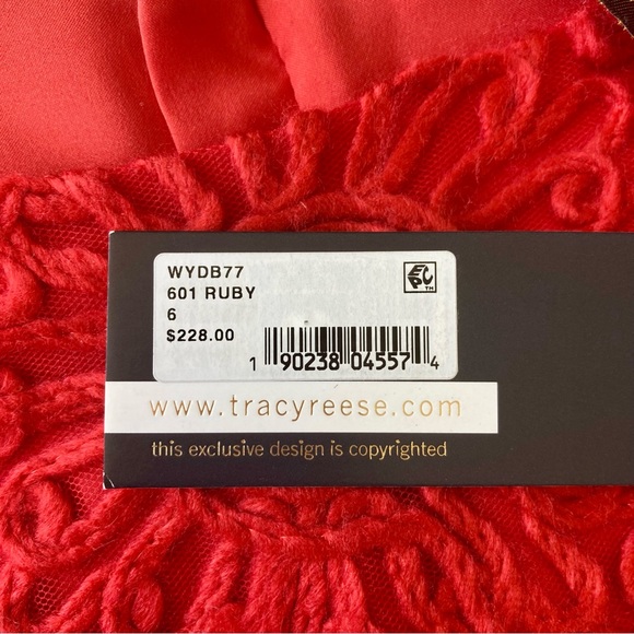 NWT Anthropologie Plenty Tracy Reese Red Scalloped Hem 3/4 Sleeve Dress size 6 - Picture 5 of 14
